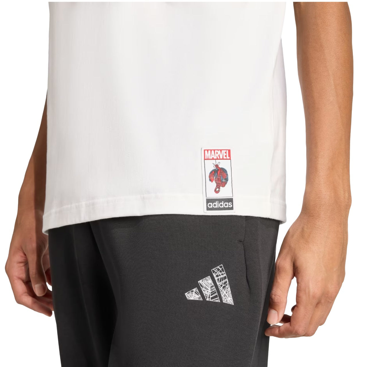 adidas Marvel Web Logo T-Shirt 'Spider-Man White' JL8056