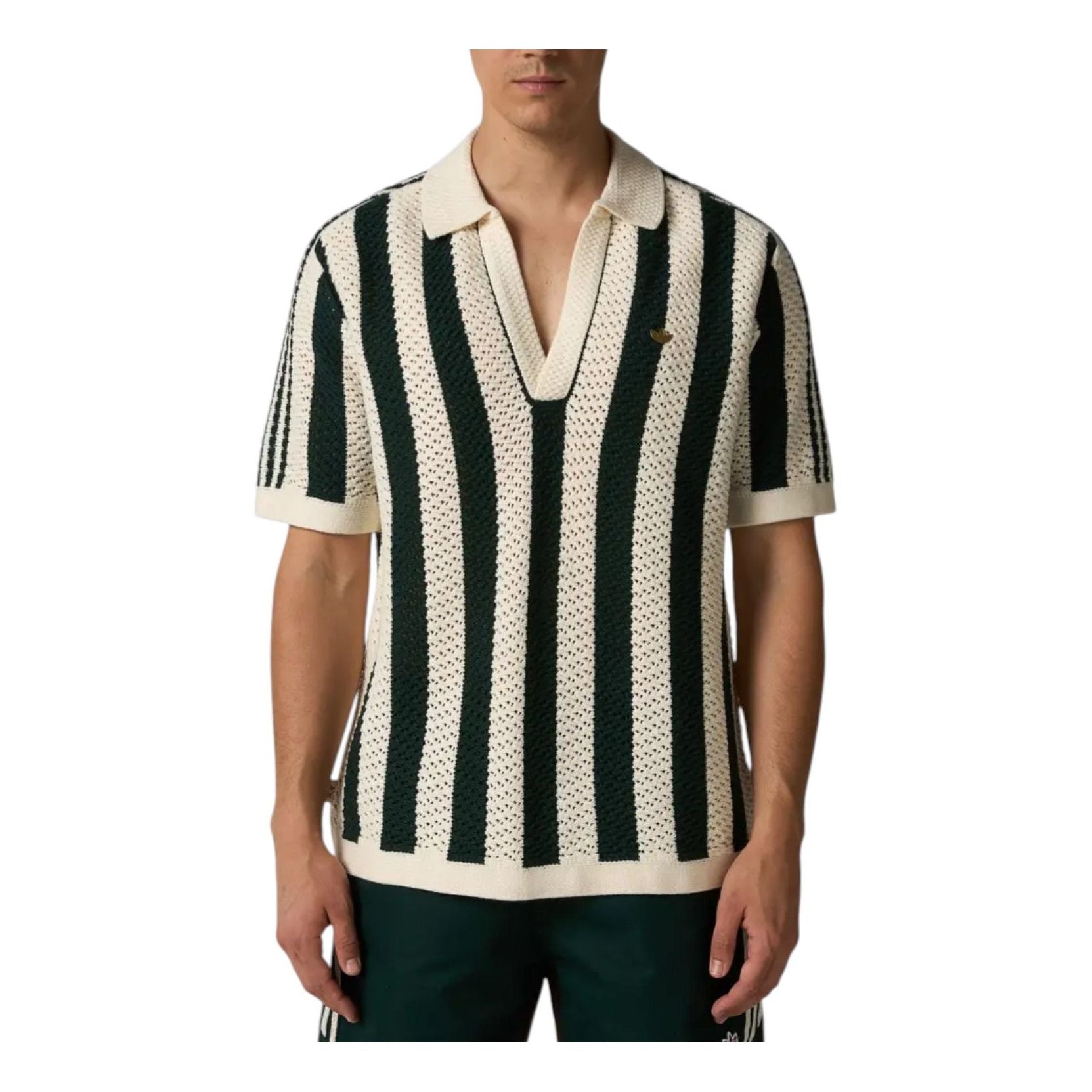 adidas x CLOT by Edison Chen Knit Polo Shirt Asia Sizing 'Dark Green' JP1615
