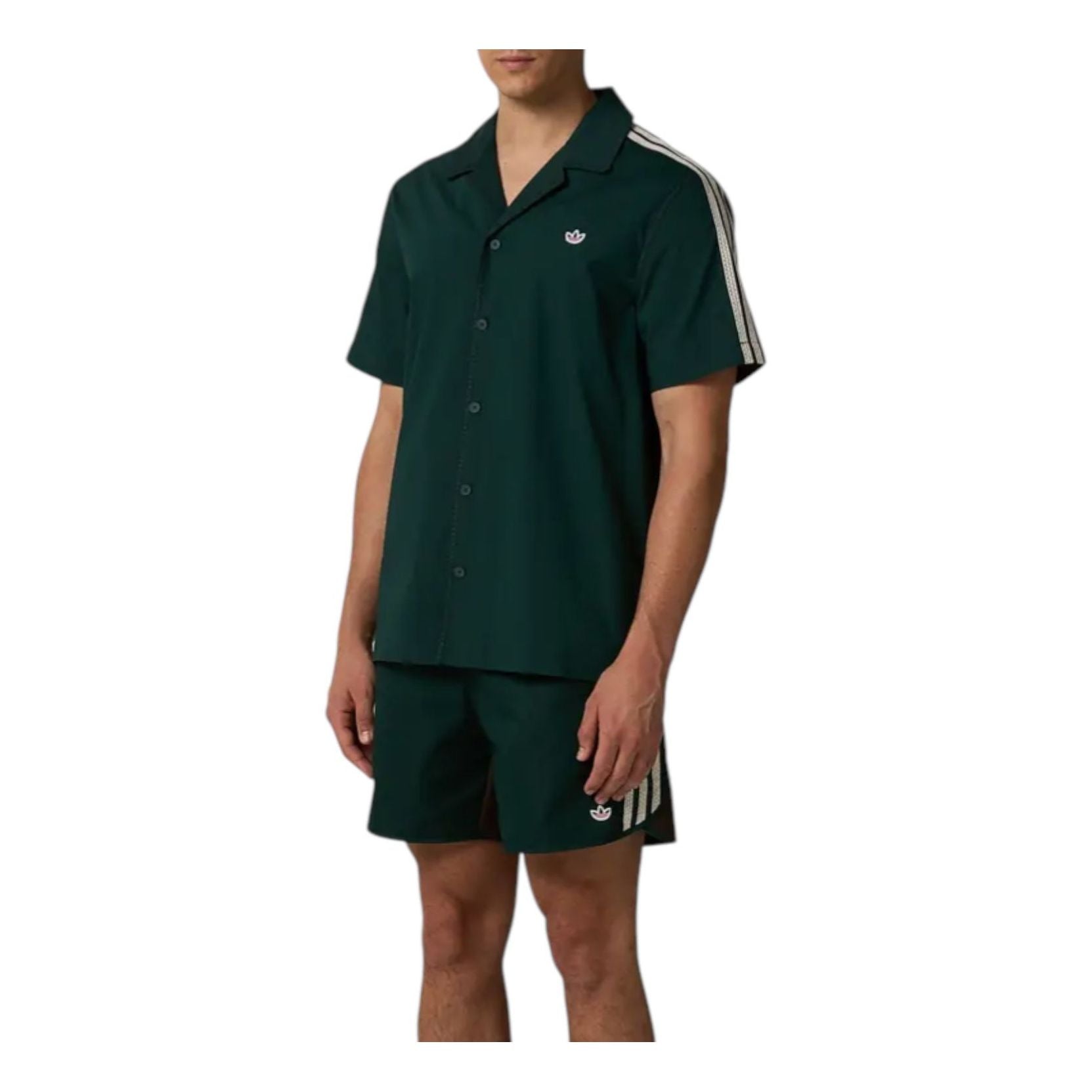 adidas x CLOT BY Edison Chen Short-Sleeved Shirt Asia Sizing 'Green Brown' JP3870