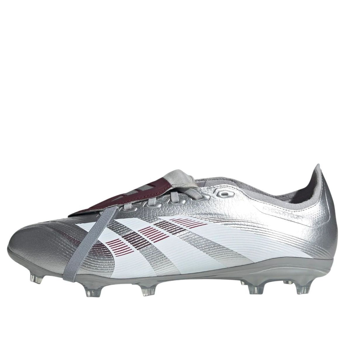 adidas x Jude Bellingham Predator League Fold Over Tongue FG MG 'Silver Metallic Burgundy' JQ2688