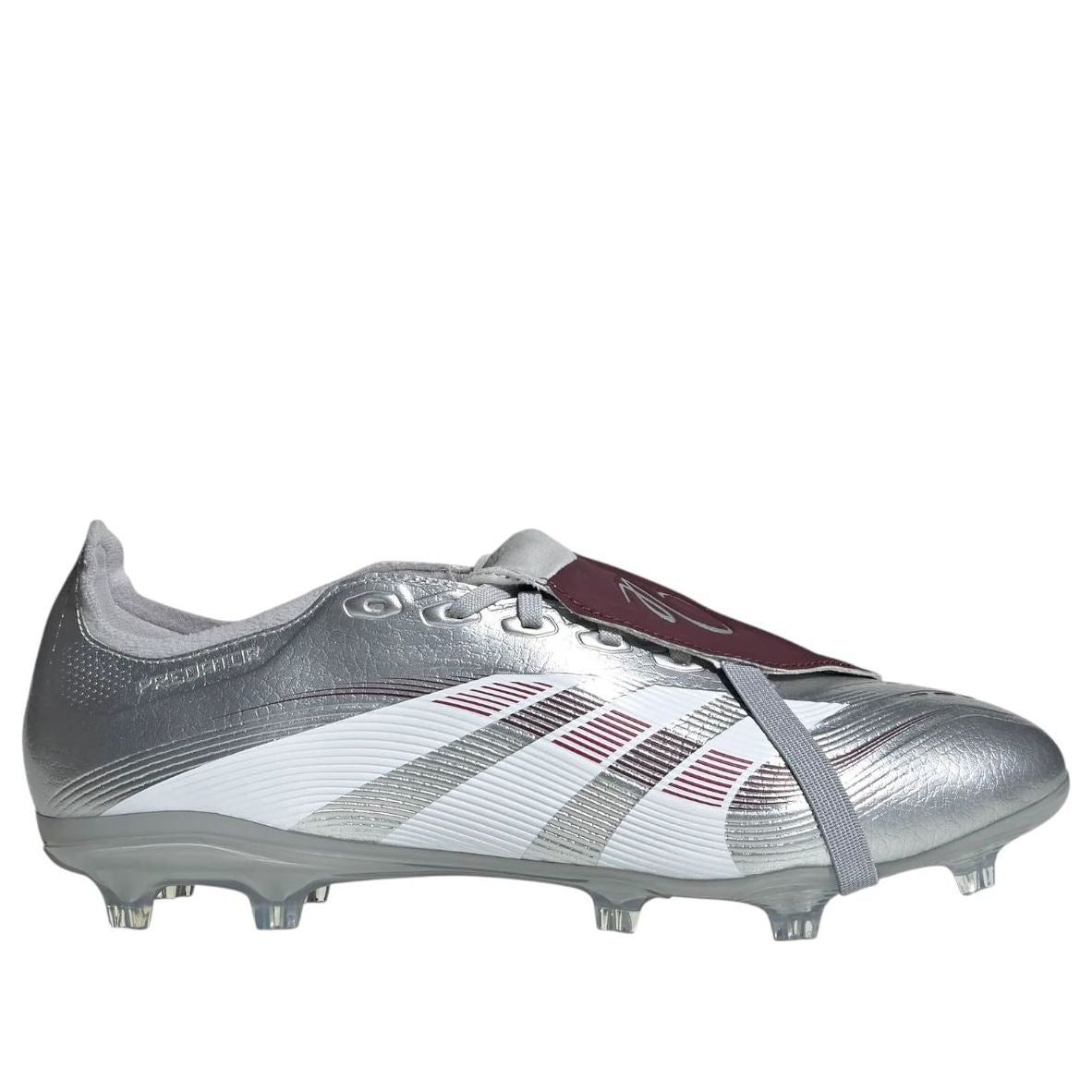 adidas x Jude Bellingham Predator League Fold Over Tongue FG MG 'Silver Metallic Burgundy' JQ2688