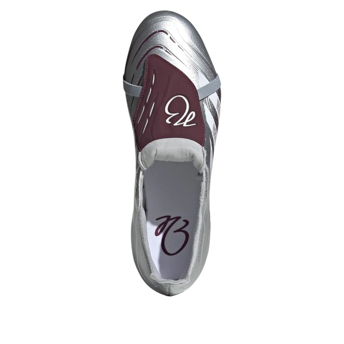 adidas x Jude Bellingham Predator League Fold Over Tongue FG MG 'Silver Metallic Burgundy' JQ2688