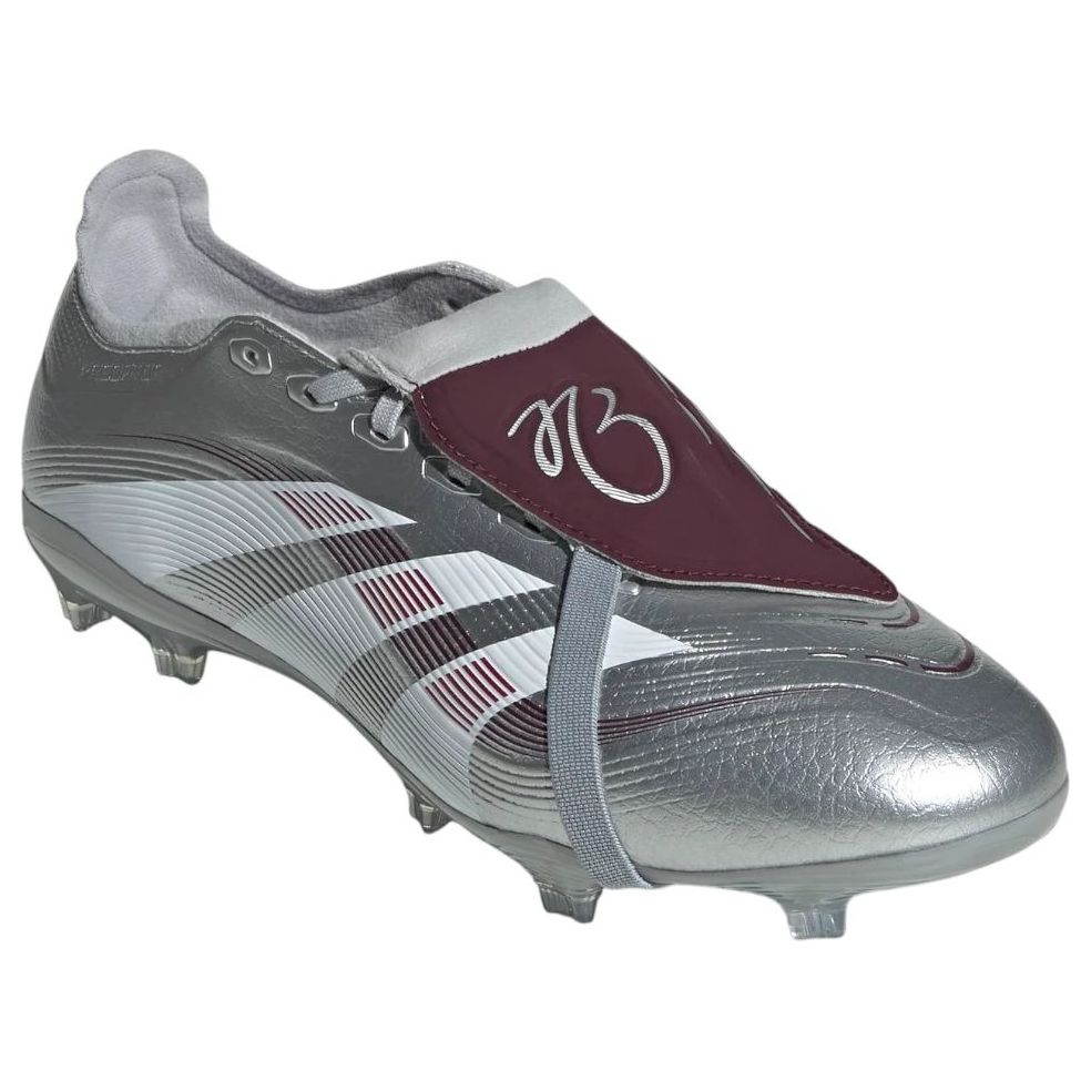 adidas x Jude Bellingham Predator League Fold Over Tongue FG MG 'Silver Metallic Burgundy' JQ2688