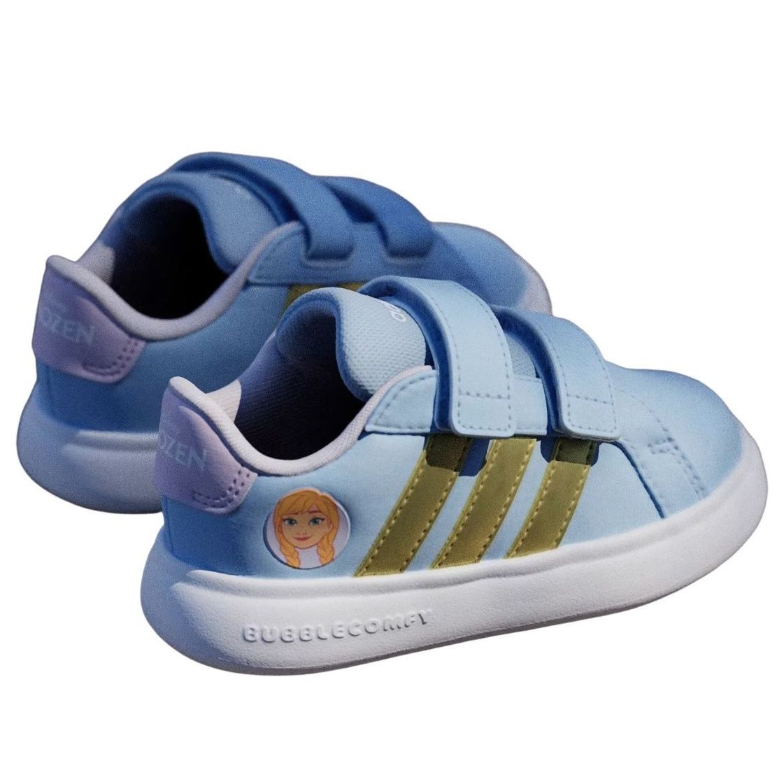 (TD) adidas x Disney Frozen Grand Court 3.0 'Glow Blue Gold Metallic' JQ4355