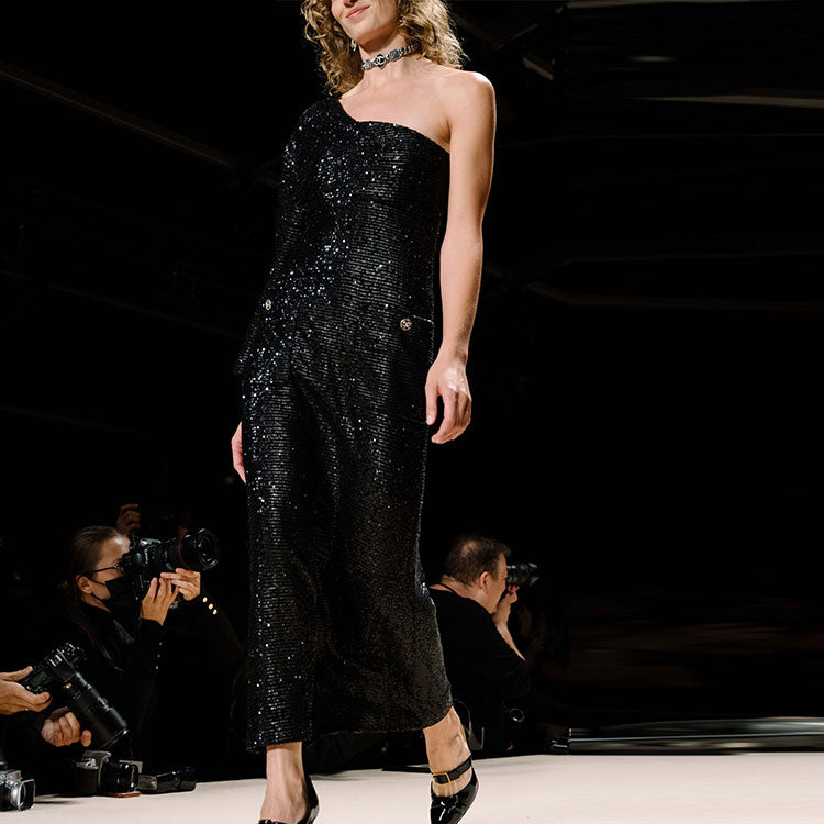 CHANEL SS22 Long-Sleeved Dresses Women's Black