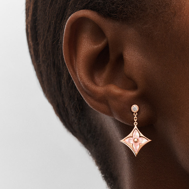 LOUIS VUITTON Color Blossom Bb Star Ear Studs Pink Gold Pink Mother Of Pearl And Diamonds
