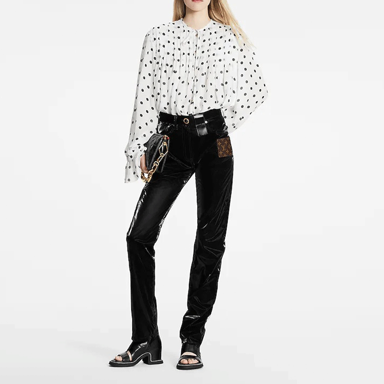 LOUIS VUITTON Monogram Patch Stretch Nylon Pants