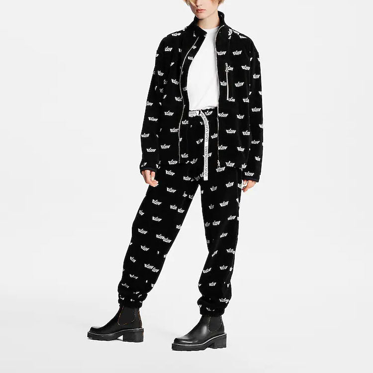 LOUIS VUITTON New Quarterly Products Of LV Knitted Sports Pants Women's Black