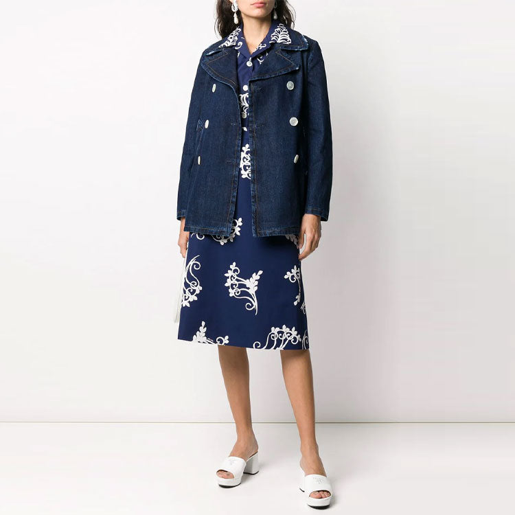 PRADA Denim Jackets Women's Dark Blue