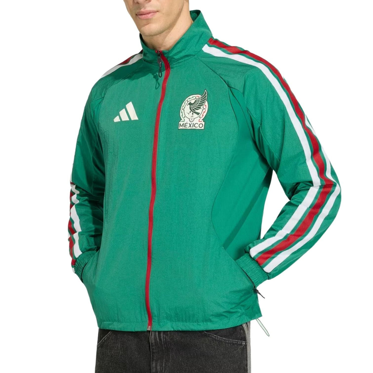 adidas Mexico 2026 Anthem Jacket Asia Sizing 'Bold Green' JZ6458