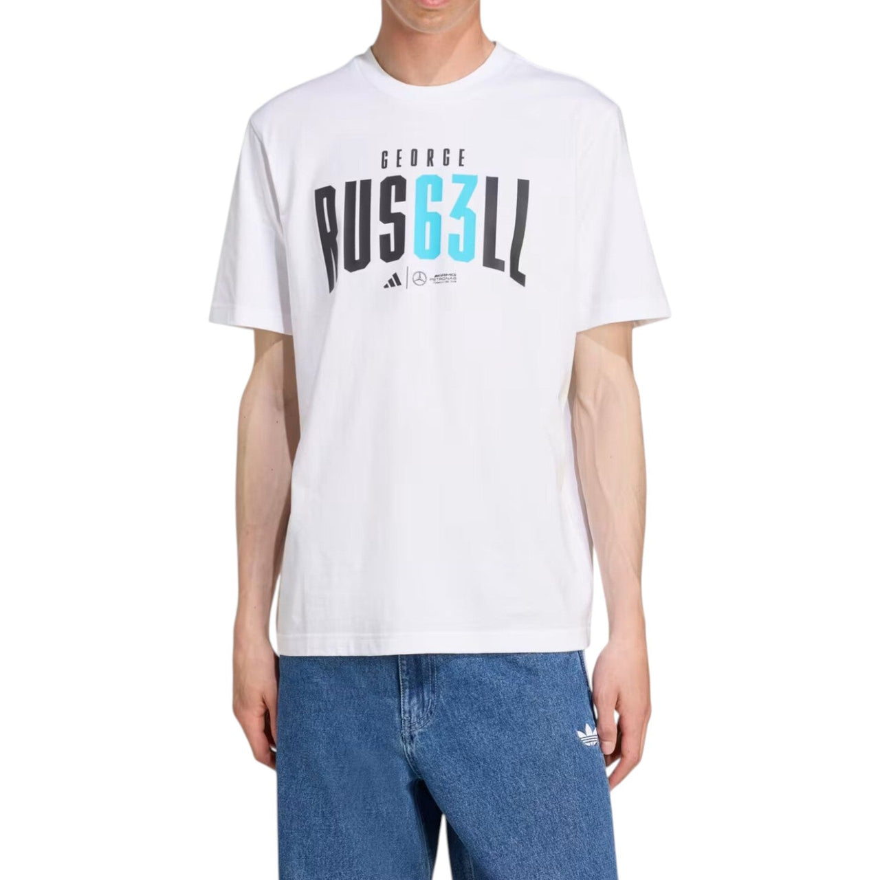 adidas x Mercedes x George Russell T-Shirt Asia Sizing 'White' JZ8906