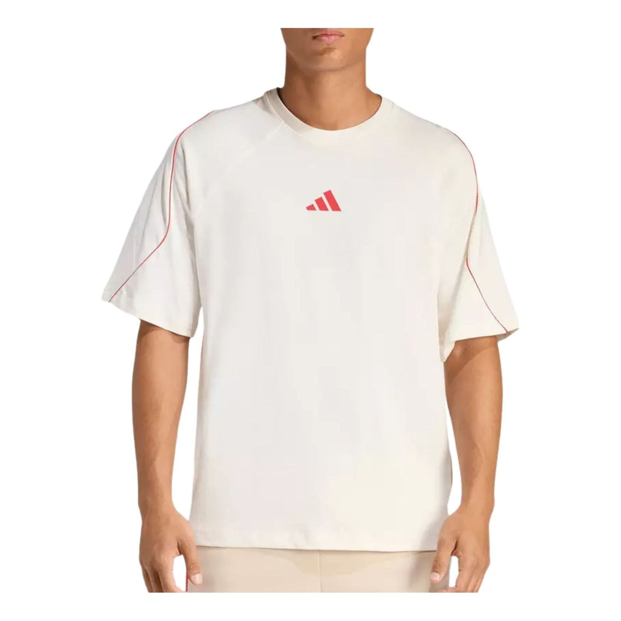 adidas Sportswear Stadium T-Shirt Asia Sizing 'Off White Pure Ruby' KC0428