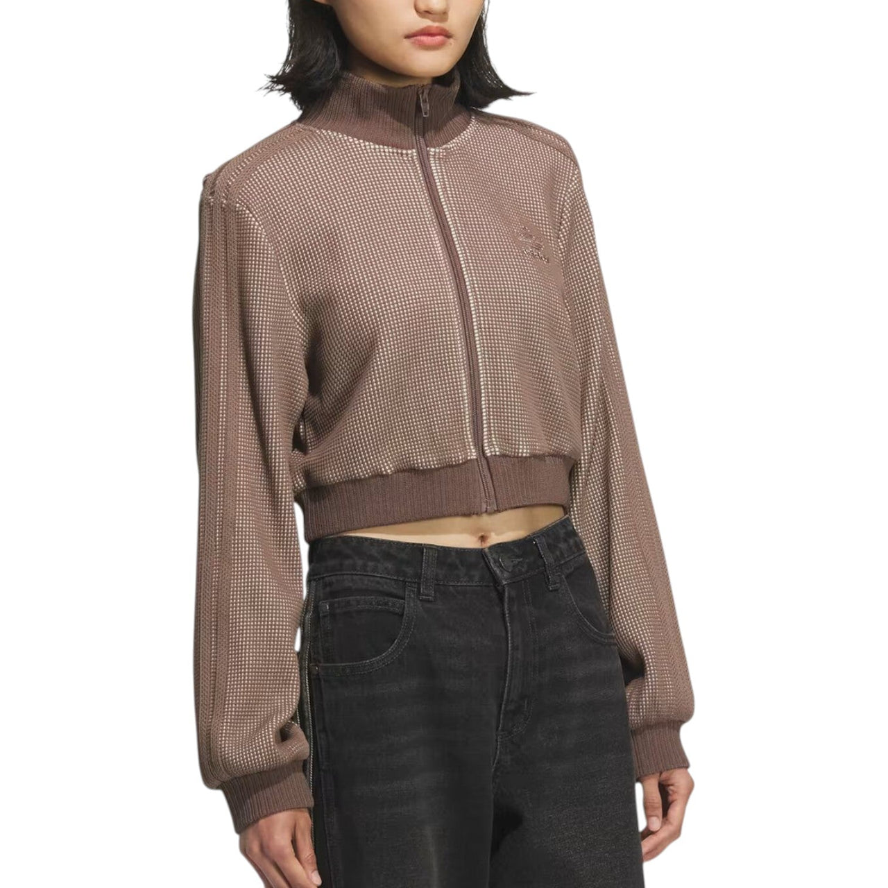 (WMNS) adidas Crop Track Top Slim Fit Jacket Asia Sizing 'Sand Strata' KC2645