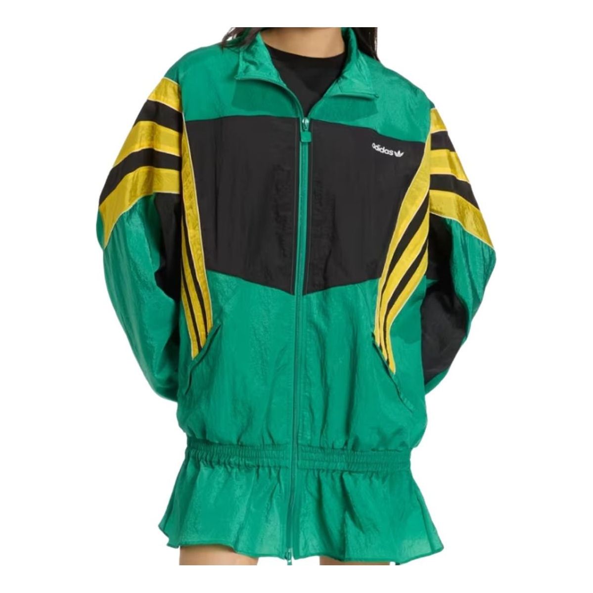 (WMNS) adidas Santiago Woven Track Top Asia Sizing 'Bold Green' KC9133