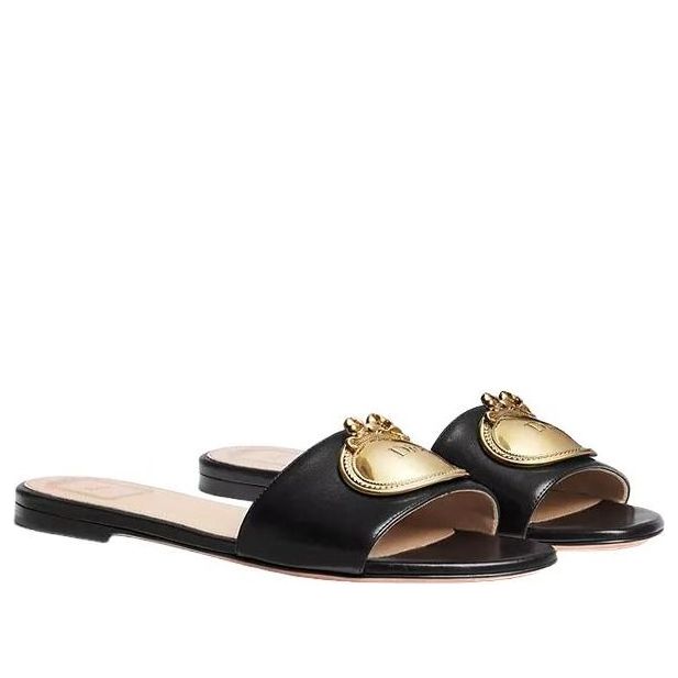 (WMNS) DIOR Médaillon Buckle Slide 'Black' KCO694LAB-S900