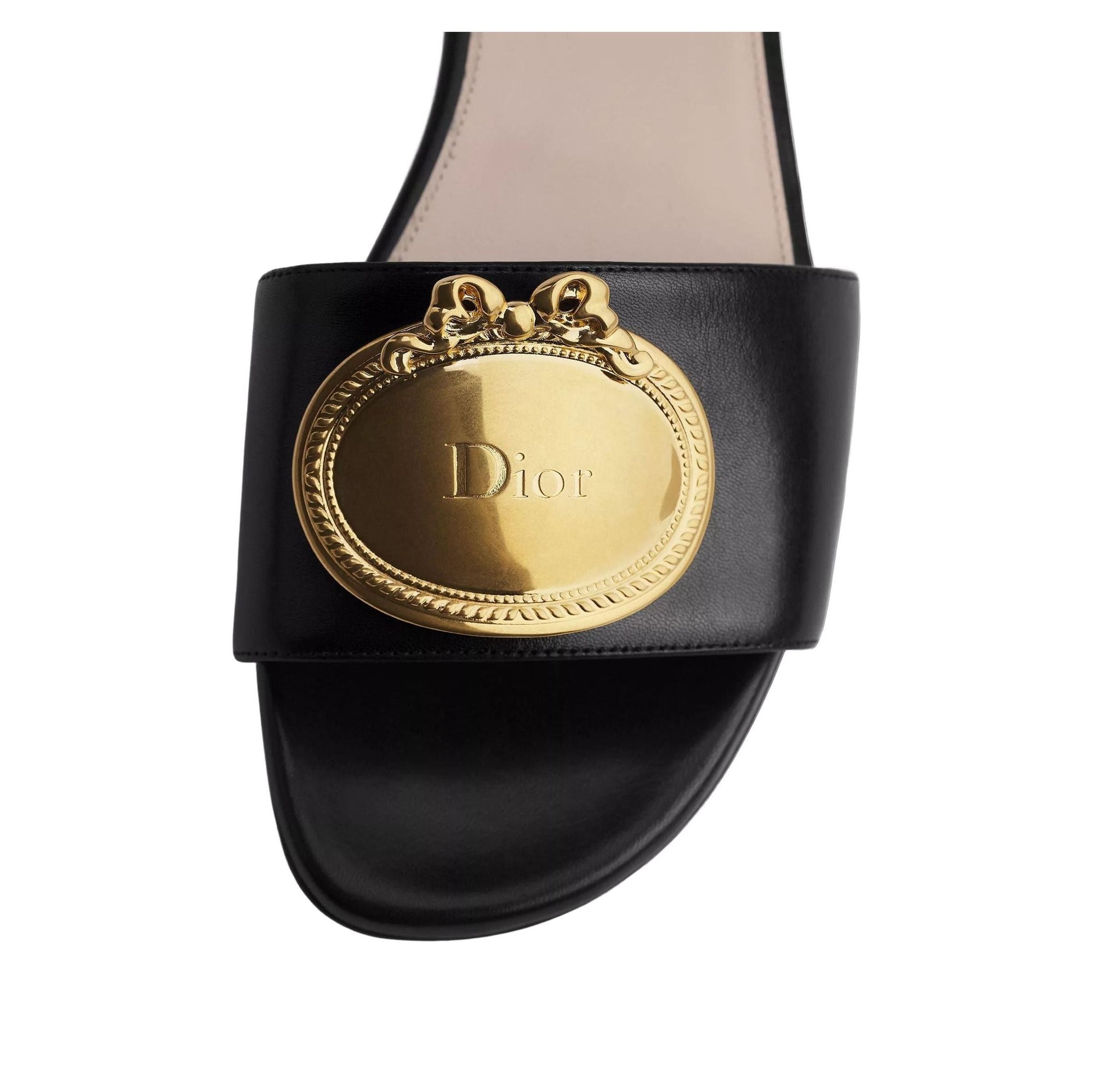 (WMNS) DIOR Médaillon Buckle Slide 'Black' KCO694LAB-S900