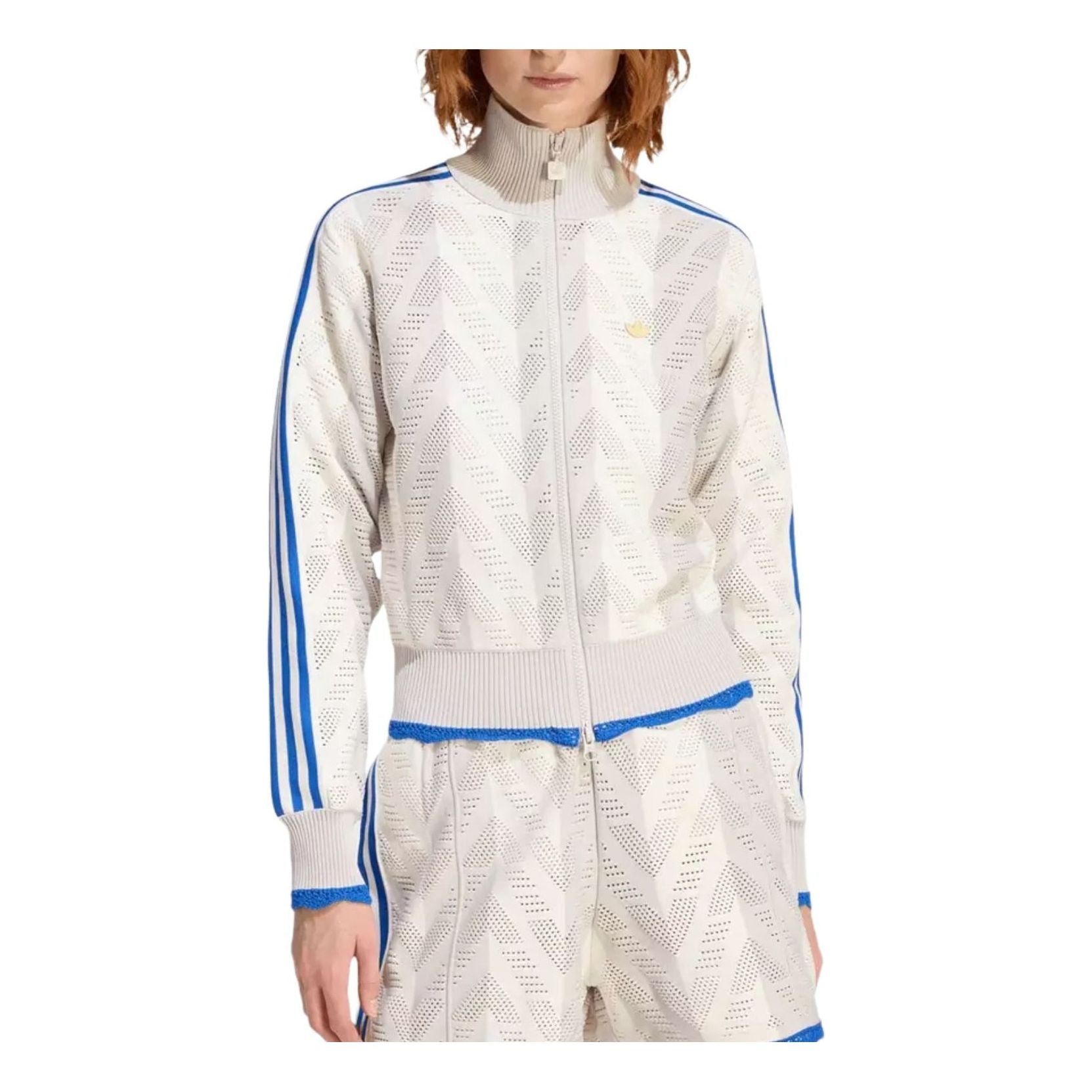 (WMNS) adidas Originals Firebird Open-Knit Crochet Track Jacket Asia Sizing 'Off White Chalk Pearl' KD6290