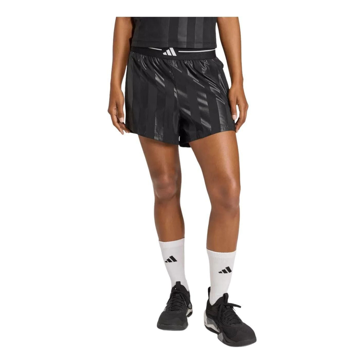 (WMNS) adidas Hyperglam 3-Stripes Emboss Woven Shorts Asia Sizing 'Black' KD7025