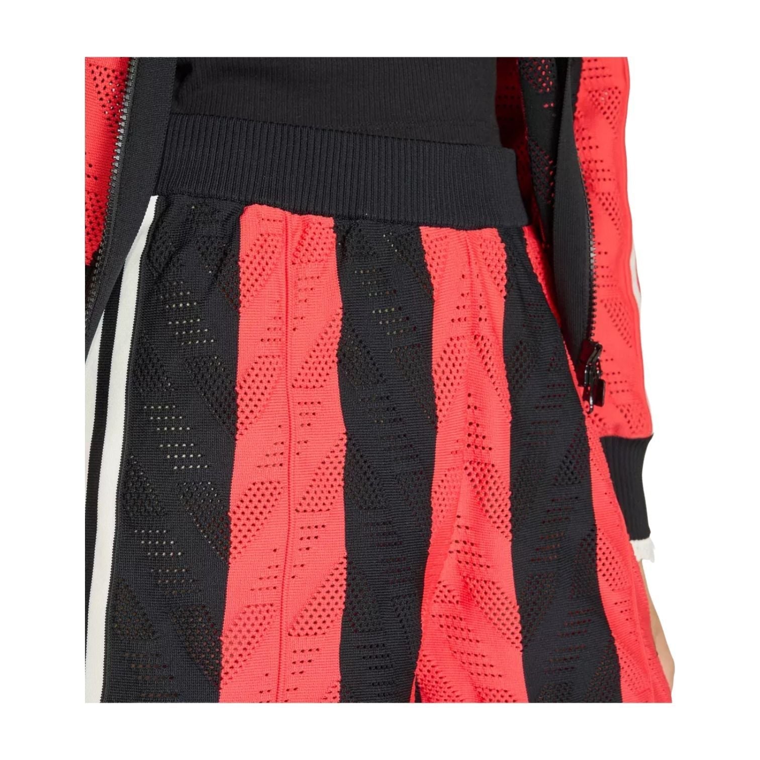 (WMNS) adidas Originals Firebird Open-Knit Crochet Loose Shorts Asia Sizing 'Black Semi Lucid Red' KE0073