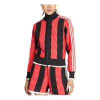 (WMNS) adidas Originals Firebird Open-Knit Crochet Track Jacket Asia Sizing 'Black Semi Lucid Red' KE0074