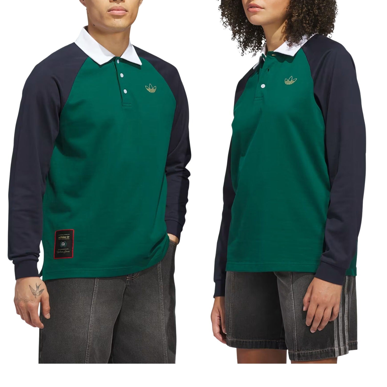 adidas Skateboarding x Tyshawn Rugby Shirt 'Collegiate Green Legend Ink' KE7013