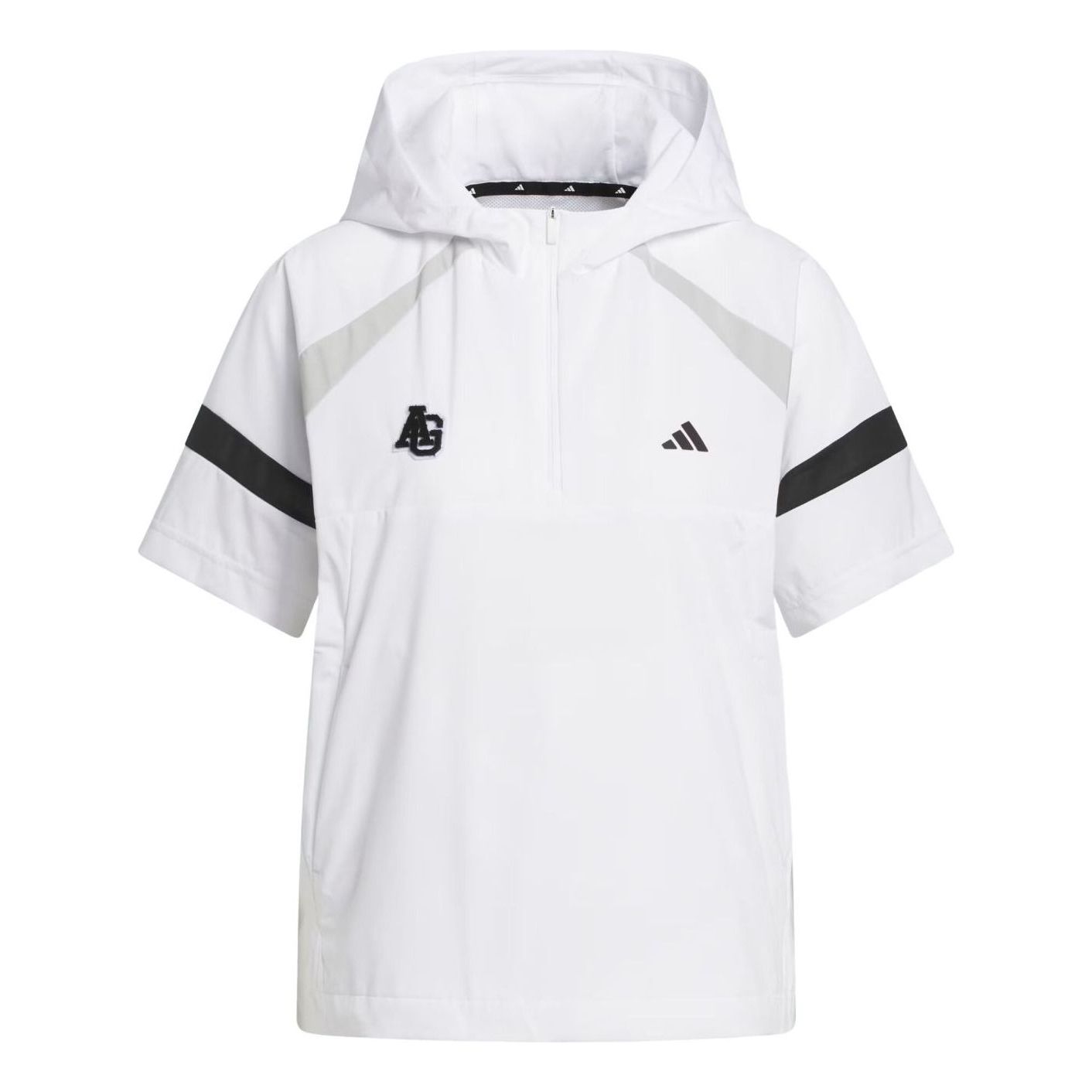 (WMNS) adidas Half-Zip Hooded Anorak Jacket Asia Sizing 'White' KG0144