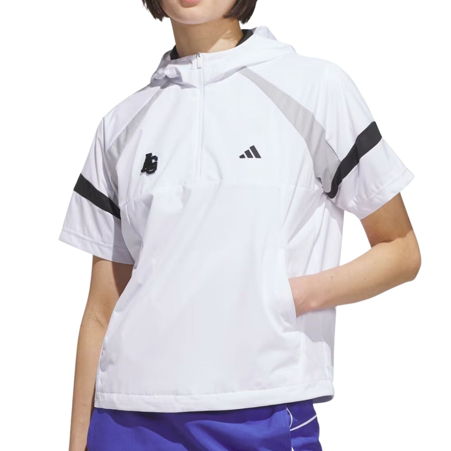 (WMNS) adidas Half-Zip Hooded Anorak Jacket Asia Sizing 'White' KG0144