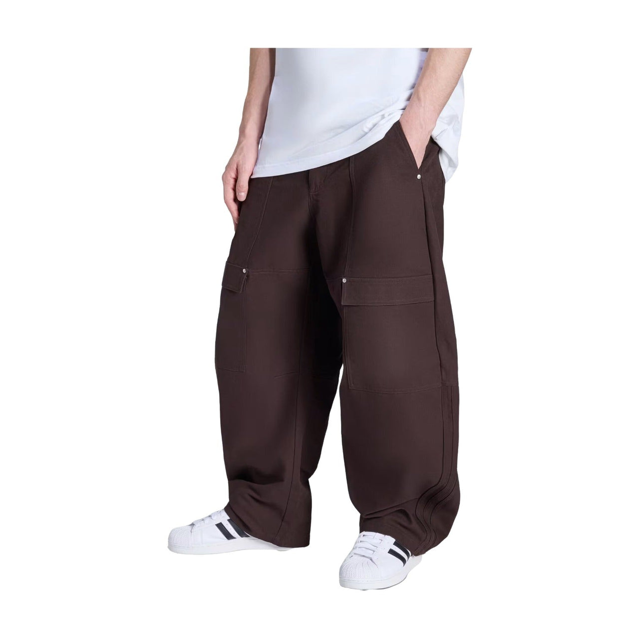 adidas Canvas Cargo Work Pants 'Aurora Coffee' KG6442