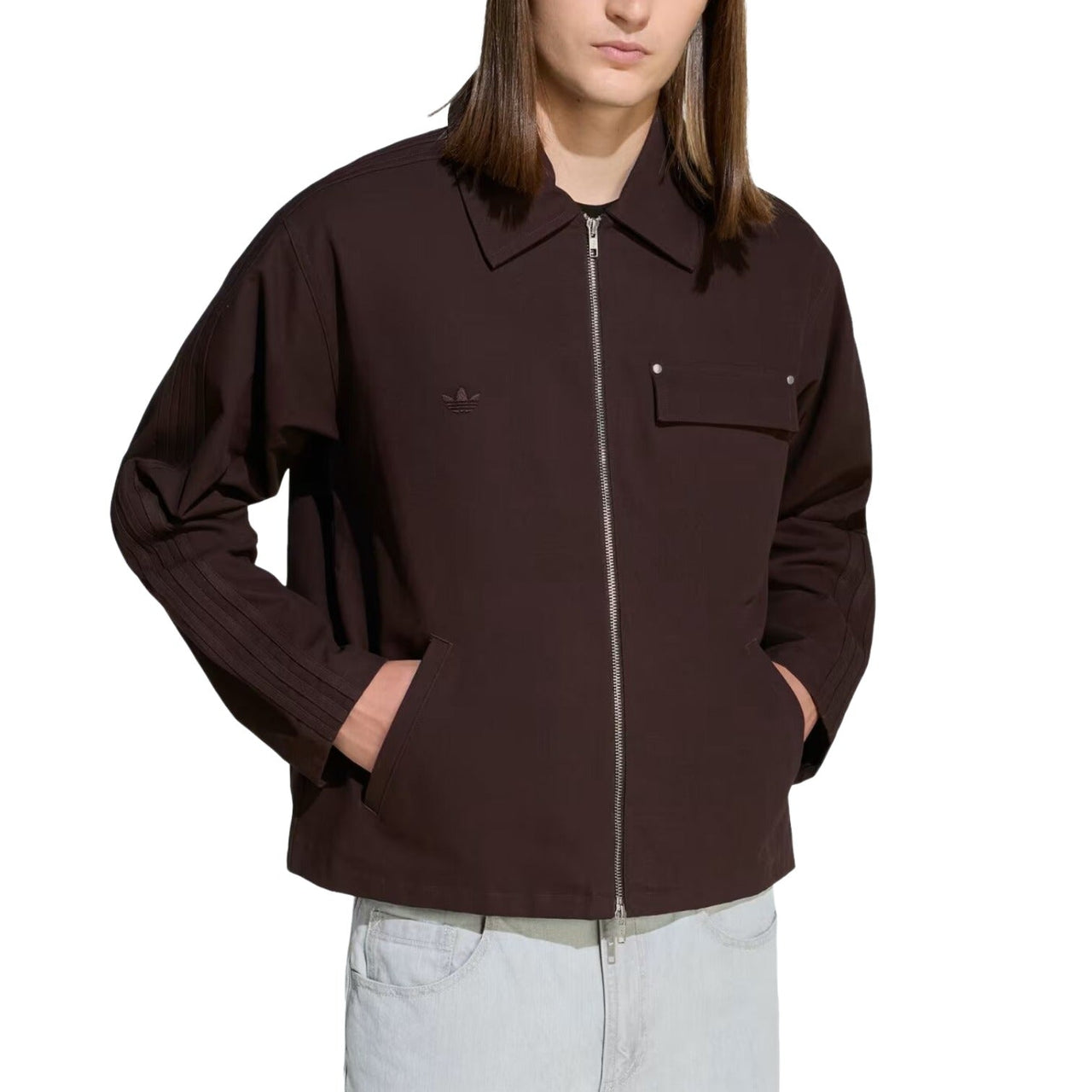 adidas Workwear Canvas Jacket Asia Sizing 'Aurora Coffee' KG6453