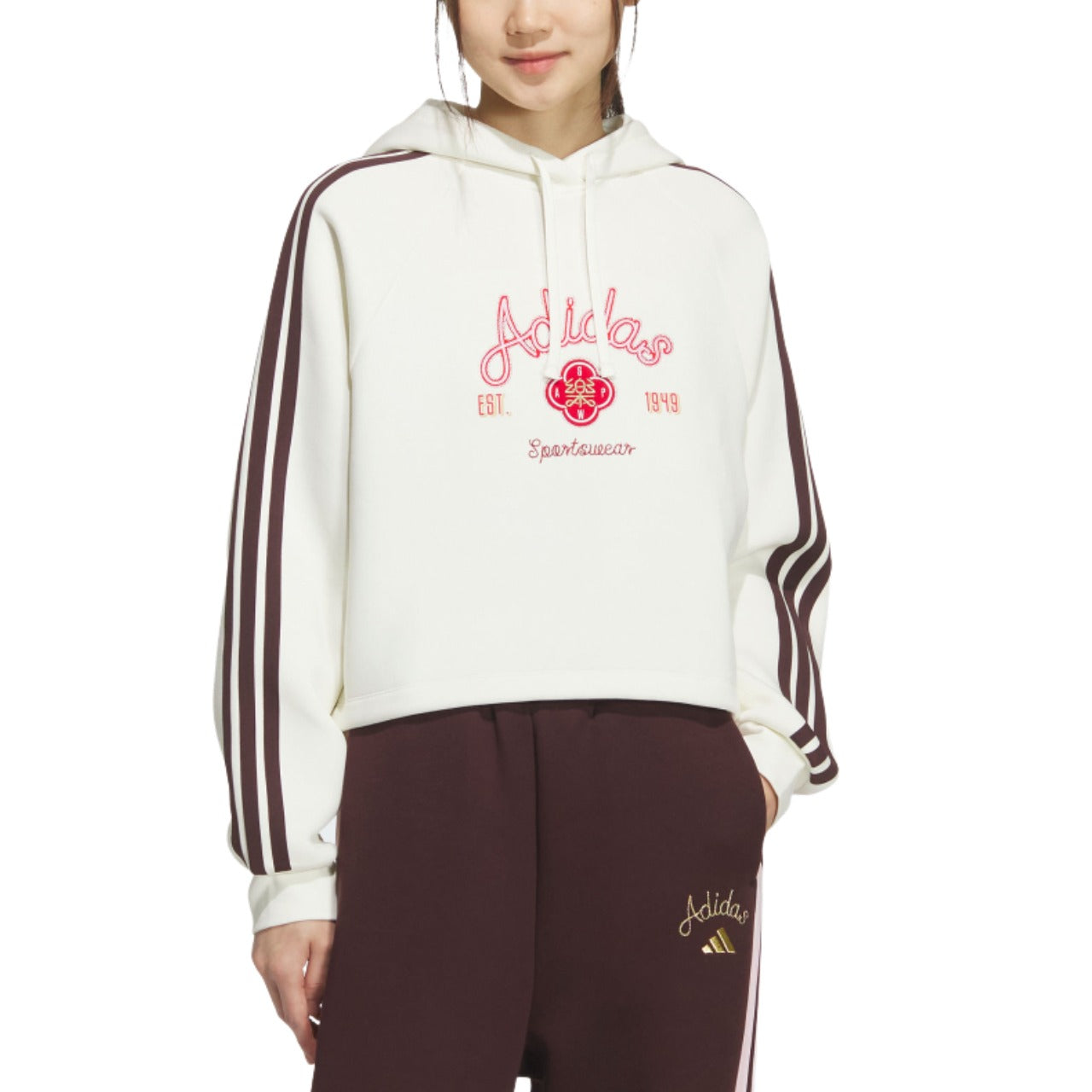 (WMNS) adidas Hooded Top Asia Sizing 'CNY Off White' KH2695