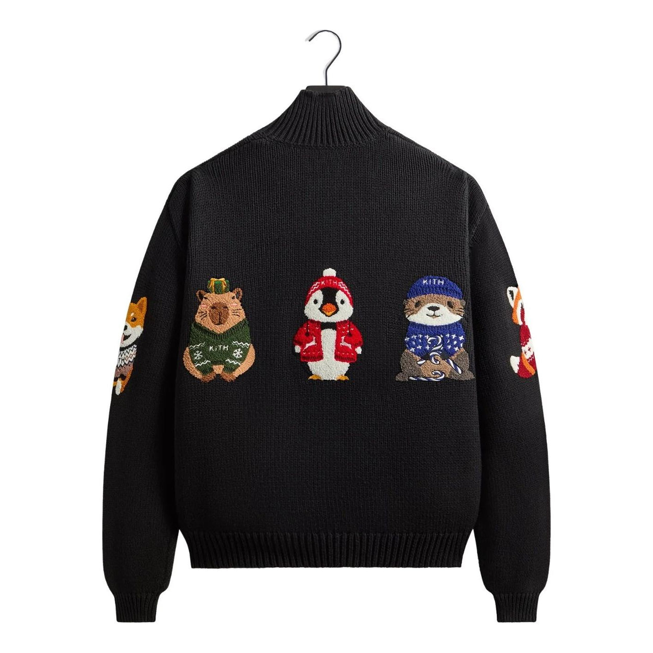 KITH Kithmas 2025 Animals Wyona Quarter Zip 'Black' KHM034509-001