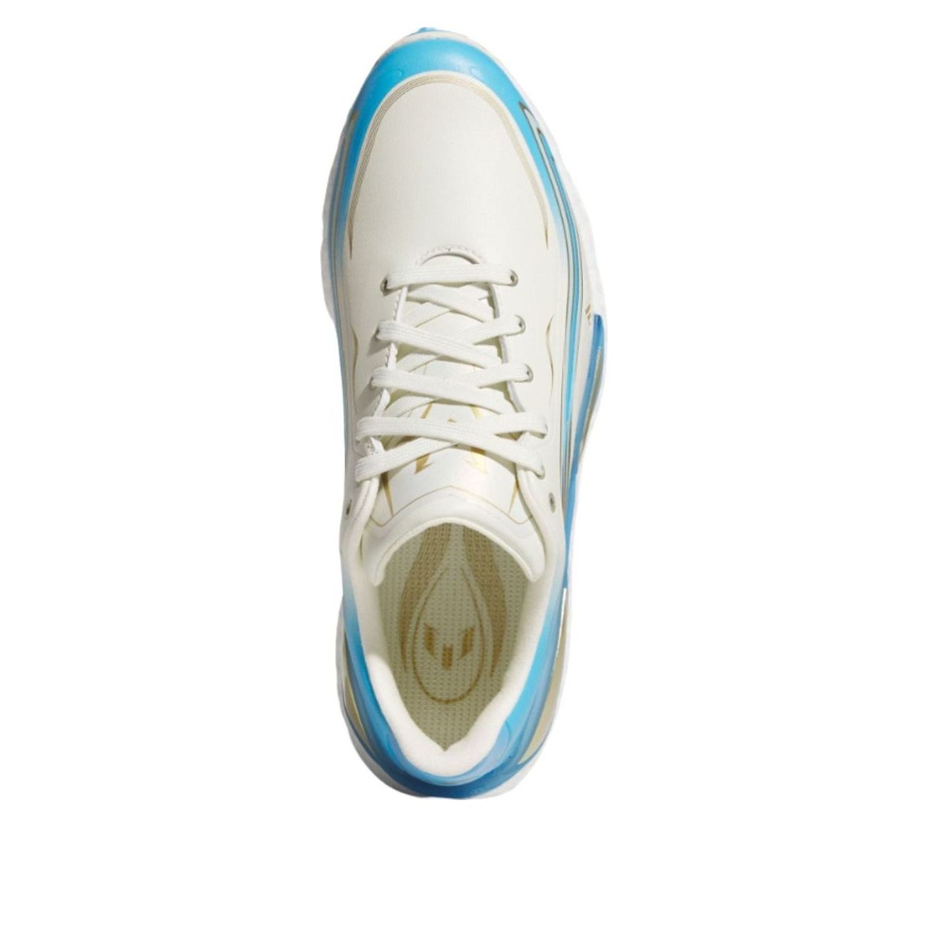adidas Codechaos Messi Spikeless Golf 'Ivory Gold Metallic Blue Burst' KJ0956