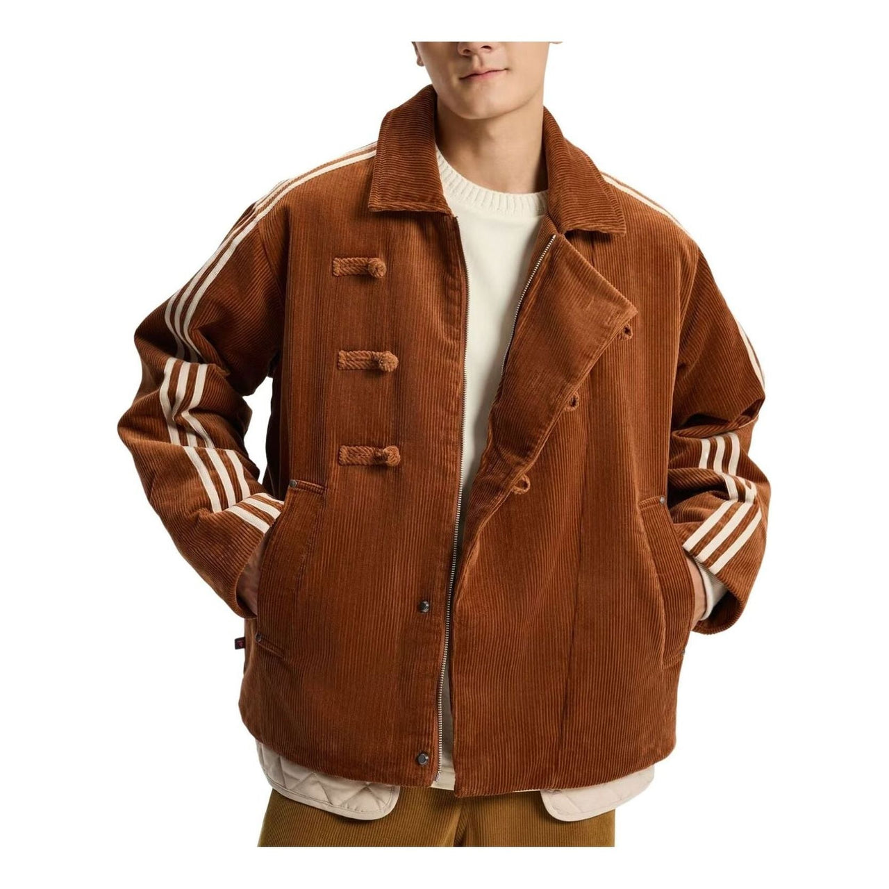 adidas New Year Pad Corduroy Jacket Asia Sizing 'Copper' KQ5135