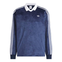 adidas Velvet Long Sleeve Polo Shirt 'Night Indigo' KQ5486