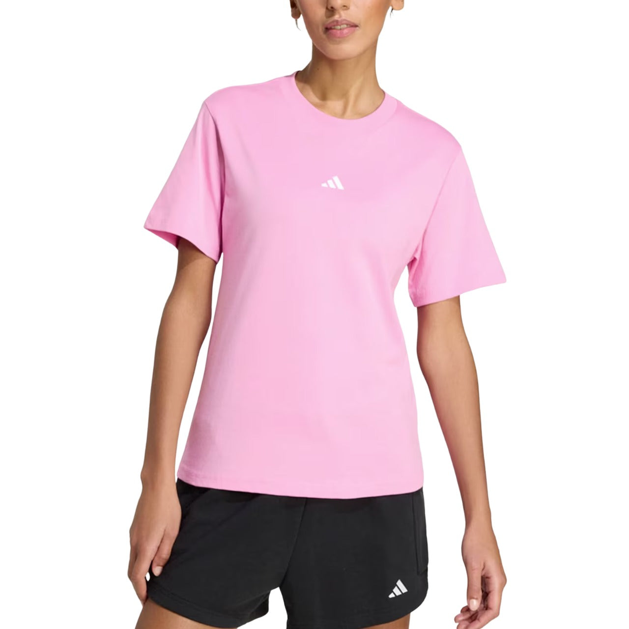 (WMNS) adidas Essentials Small Logo Cotton Tee Asia Sizing 'St Tropic Bloom White' KQ7557