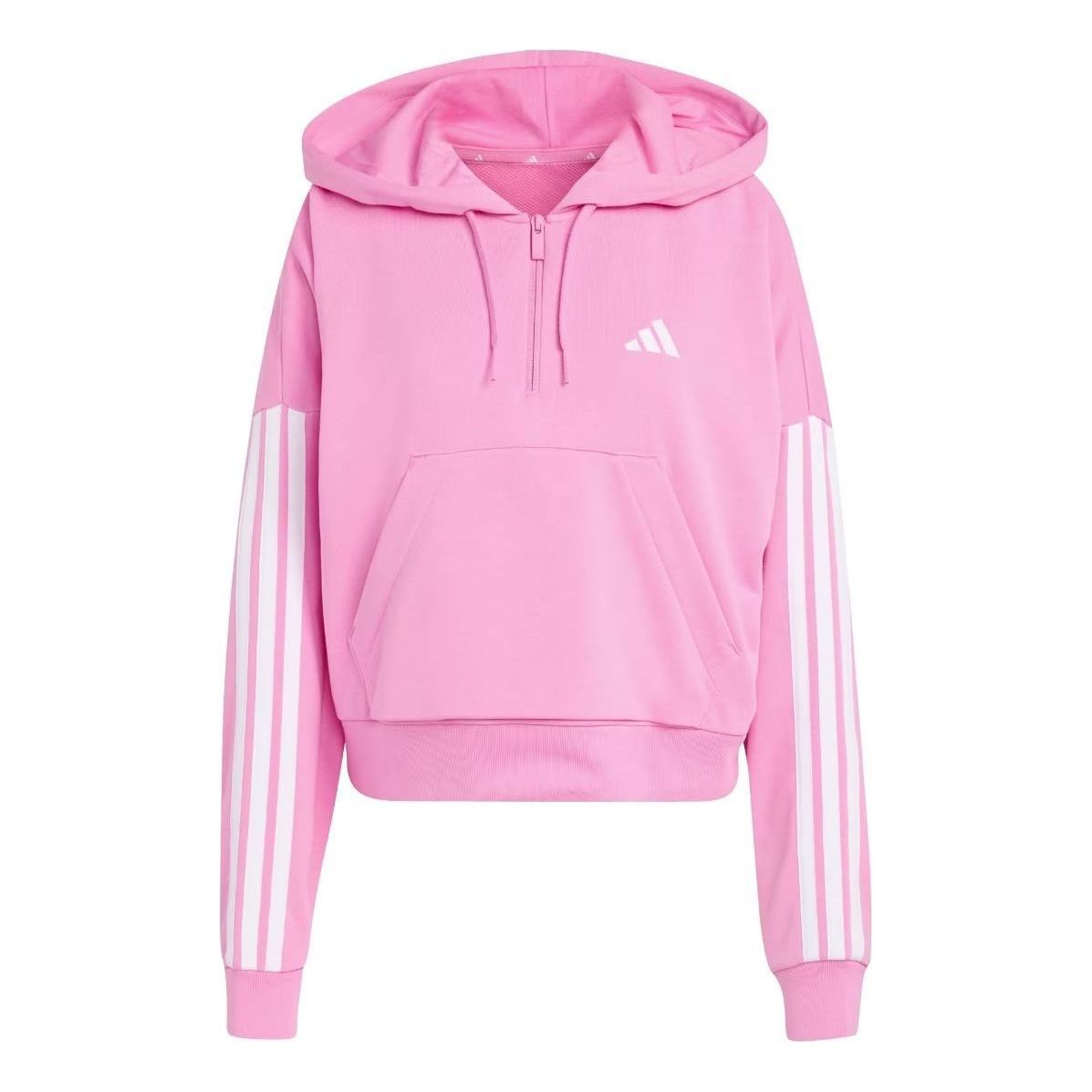 (WMNS) adidas Essentials 3-Stripes French Terry Quarter-Zip Hoodie 'St Tropic Bloom White' KQ7563