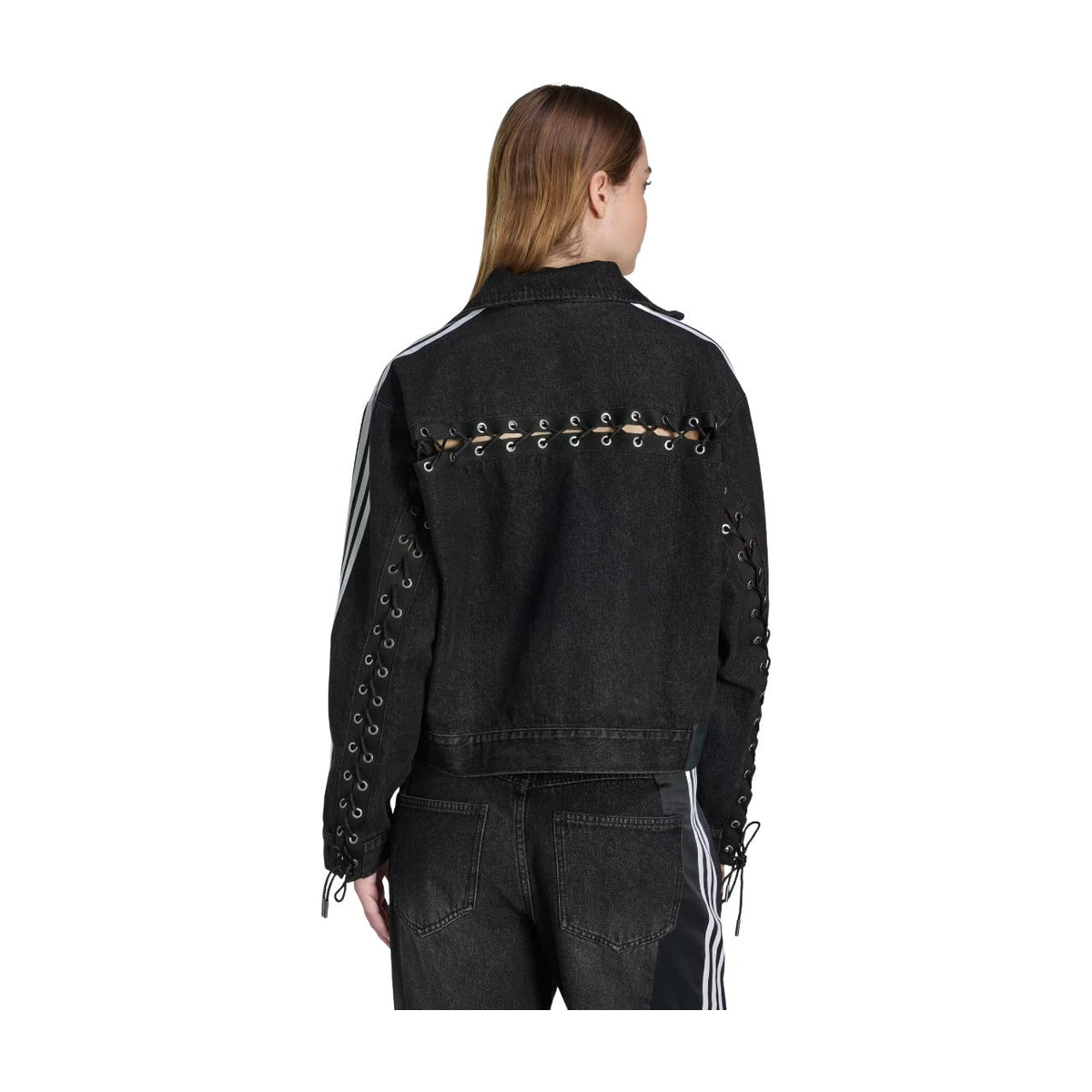 (WMNS) adidas Originals Denim Lacing FB Jacket 'Black' KS1394