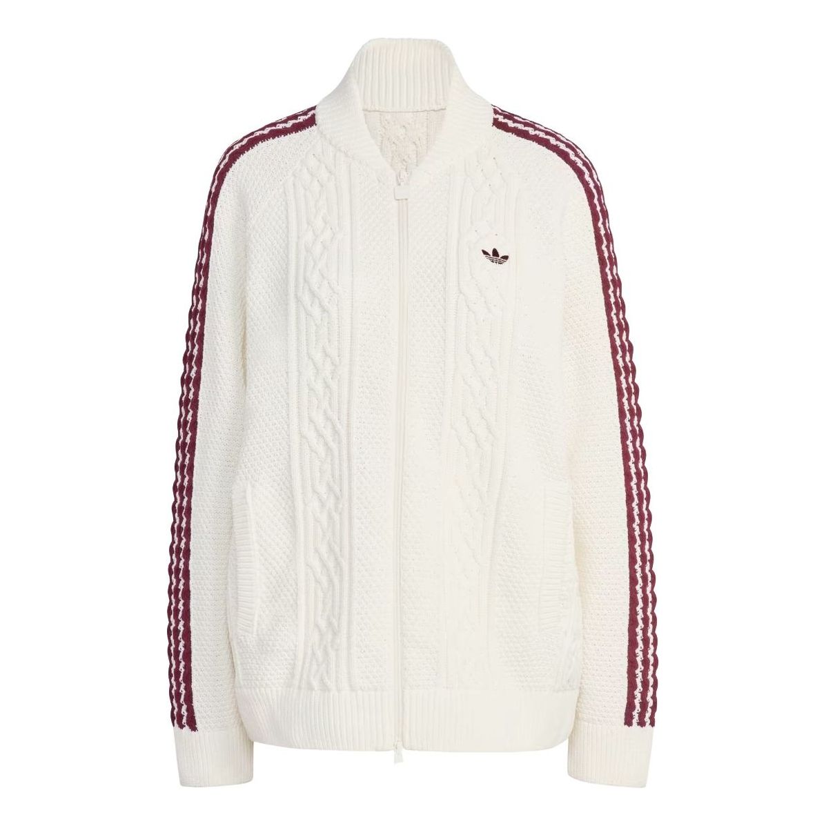 (WMNS) adidas Archive Cutline Knit Track Top 'Off White' KS7804