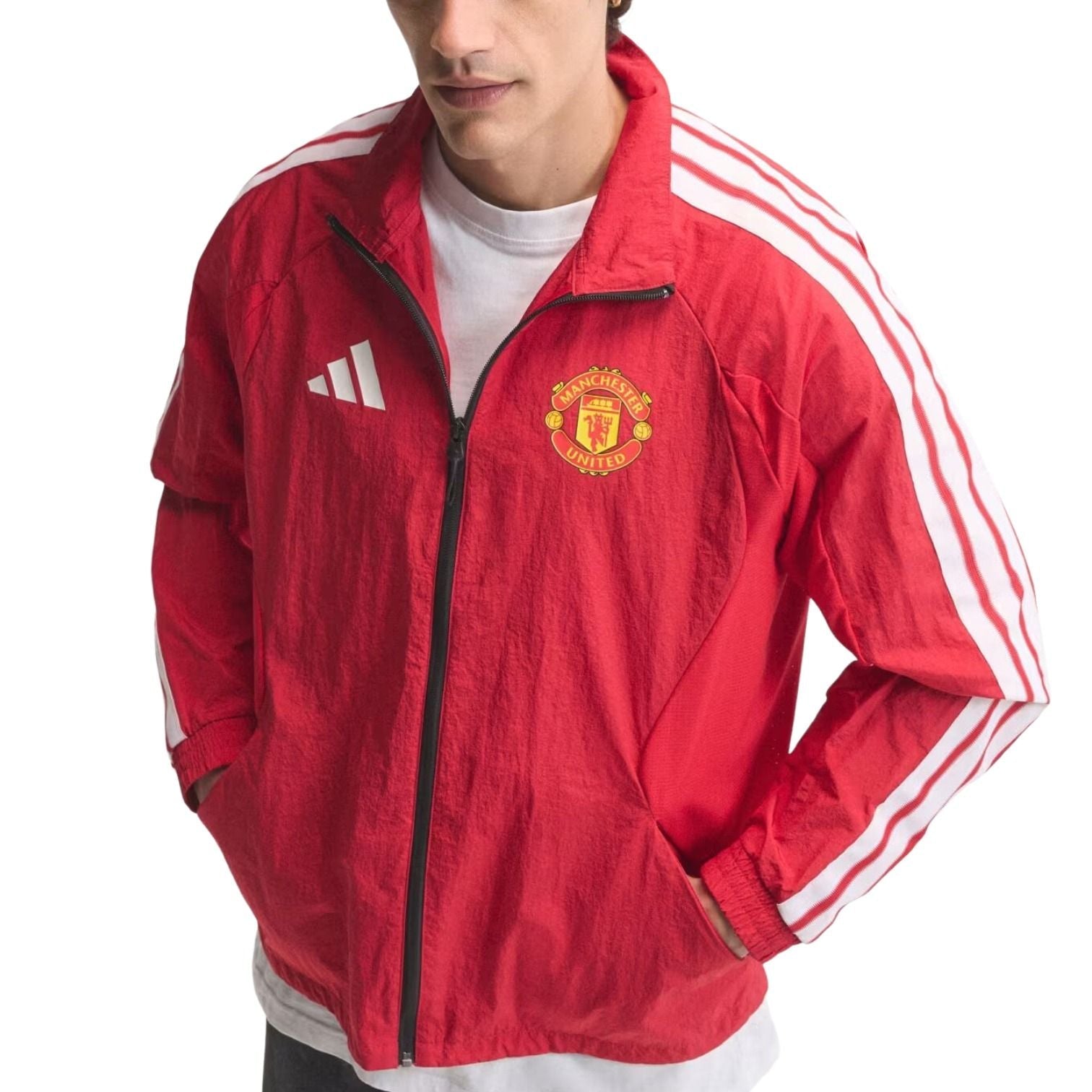 adidas Manchester United Home Anthem Jacket Asia Sizing 'MUFC Red' KV6731