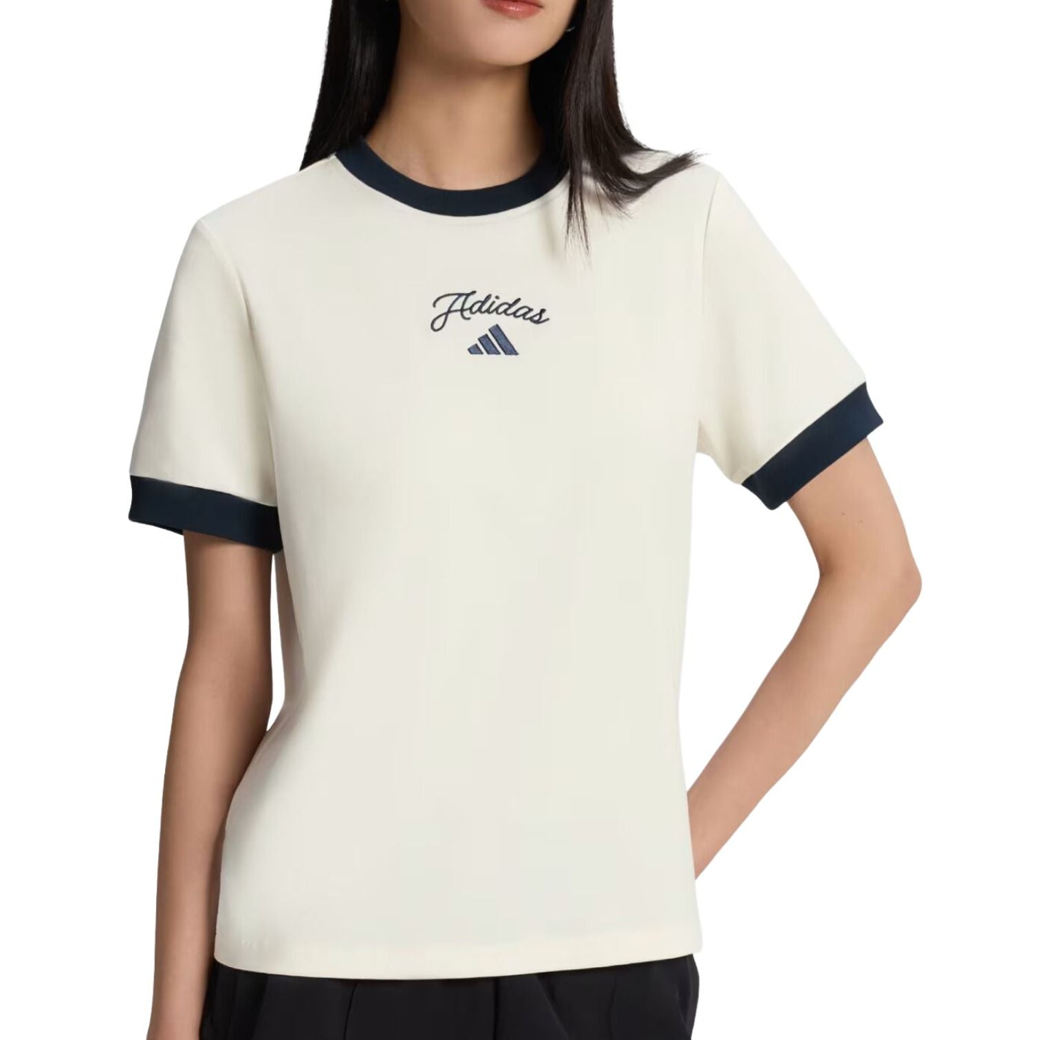 (WMNS) adidas Short-Sleeve T-Shirt Asia Sizing 'Off White' KZ1583