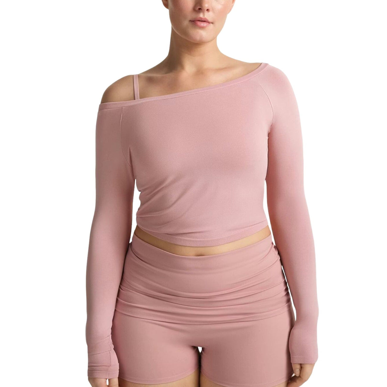 (WMNS) Nike x SKIMS Stretch Knit Long Sleeve Boatneck Top 'Himalayan' LSLSL10090W-HIM