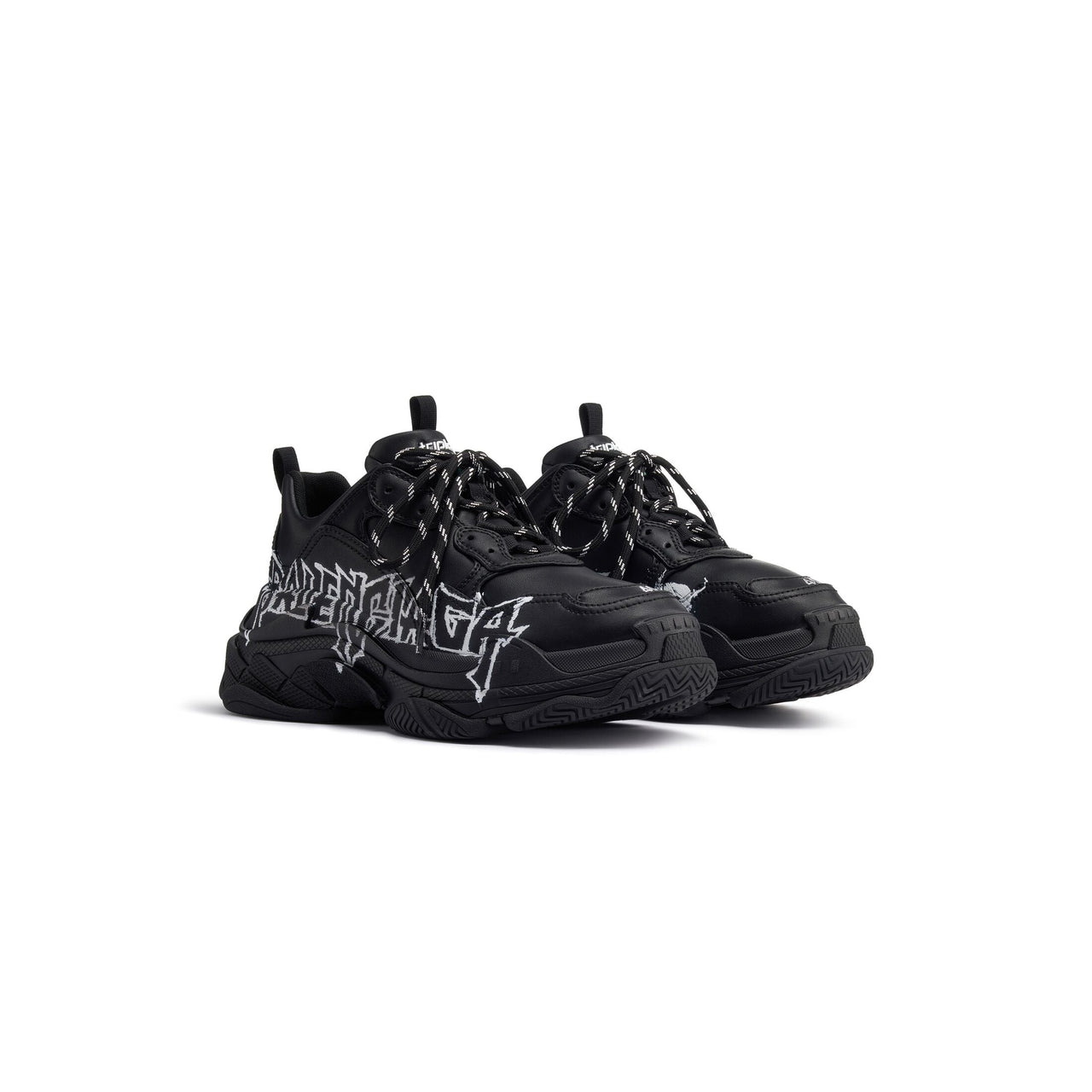(WMNS) Balenciaga Triple S Diy Metal 'Black White' 524039W2FAY1090