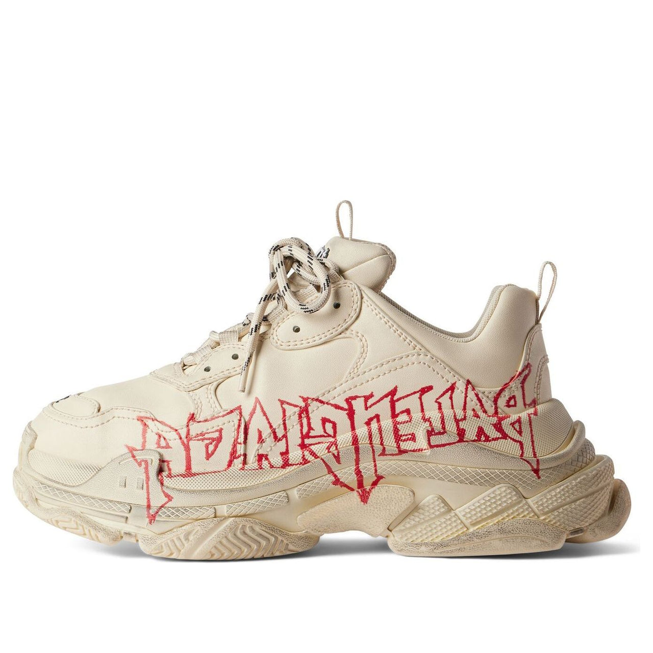 (WMNS) Balenciaga Triple S Diy Metal 'Beige Red Black' 524039W2FAY9016