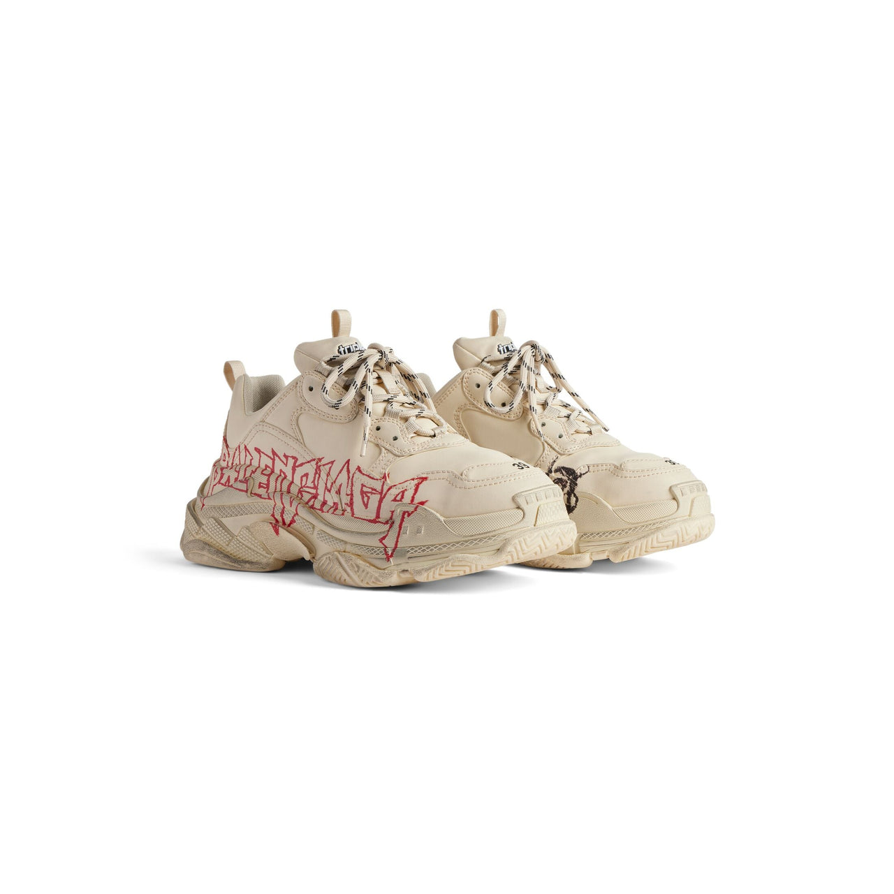 (WMNS) Balenciaga Triple S Diy Metal 'Beige Red Black' 524039W2FAY9016