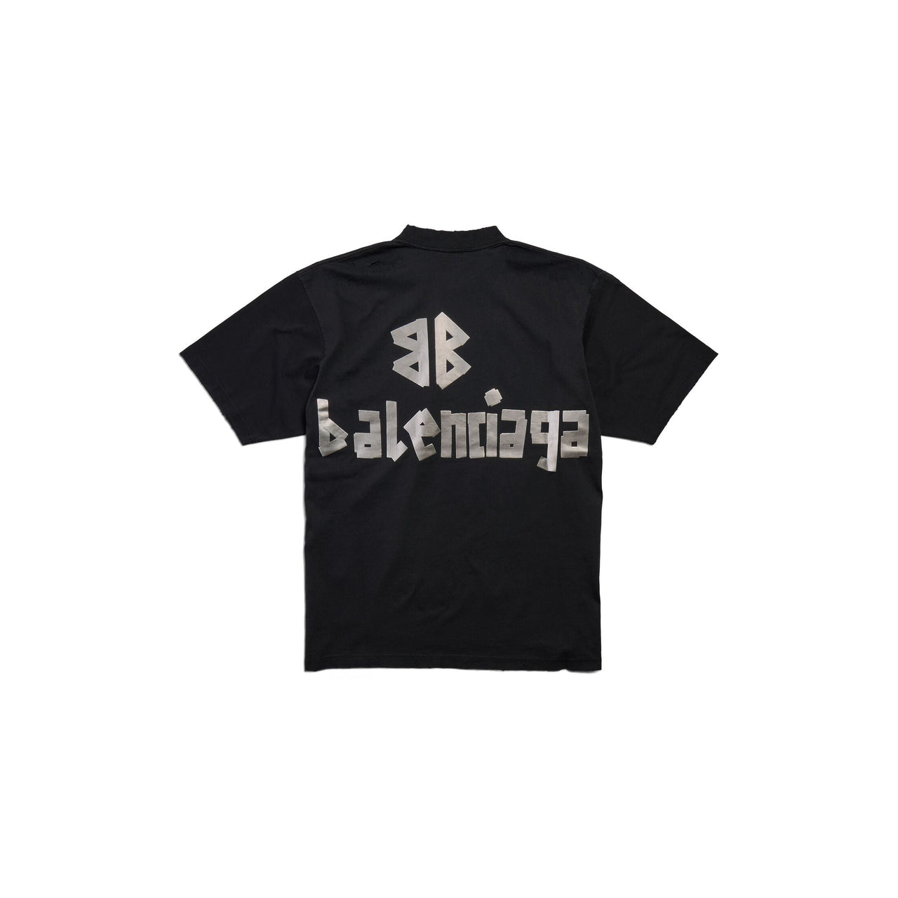 (WMNS) Balenciaga New Tape Type T-shirt Medium Fit 'Black' 739784TQVQ81073