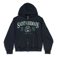 (WMNS) Balenciaga Saint Germain Full Zip Hoodie Regular Fit 'Dark Blue' 803264TRVO98065