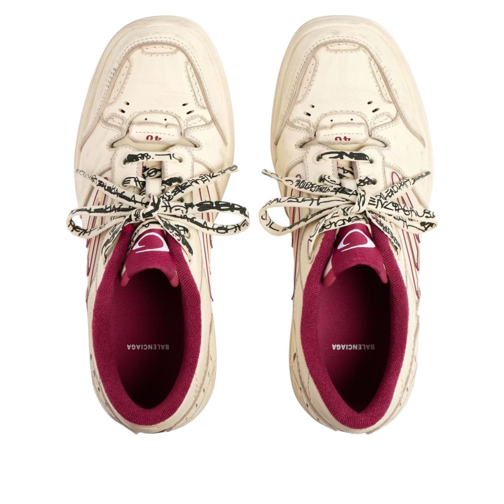Balenciaga Hamptons Worn-out 'Off White Red' 841765WCURS9960