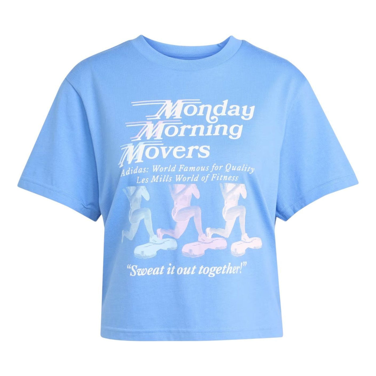 (WMNS) adidas x Les Mills Movers Graphic T-Shirt 'Blue Fusion' KE7816