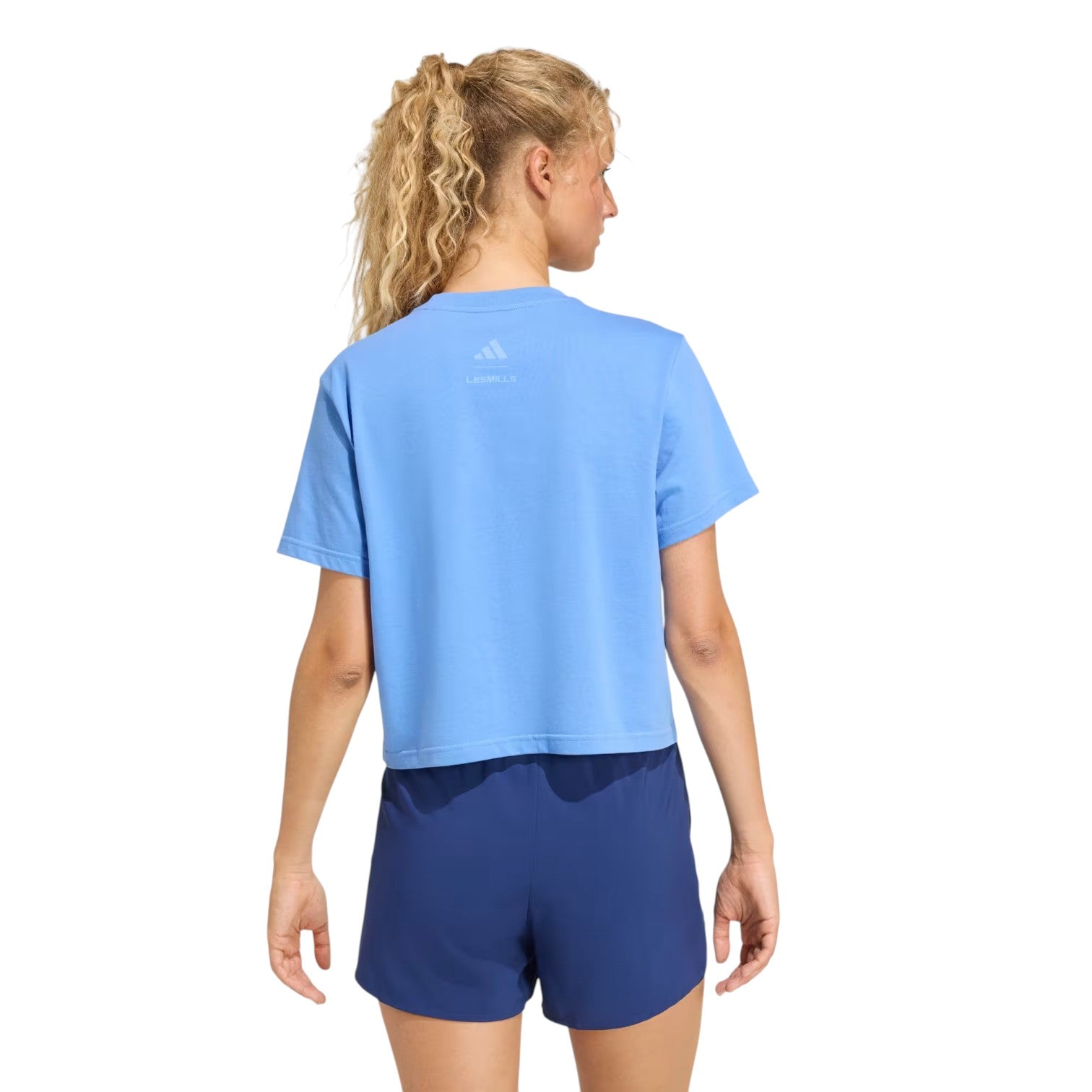 (WMNS) adidas x Les Mills Movers Graphic T-Shirt 'Blue Fusion' KE7816