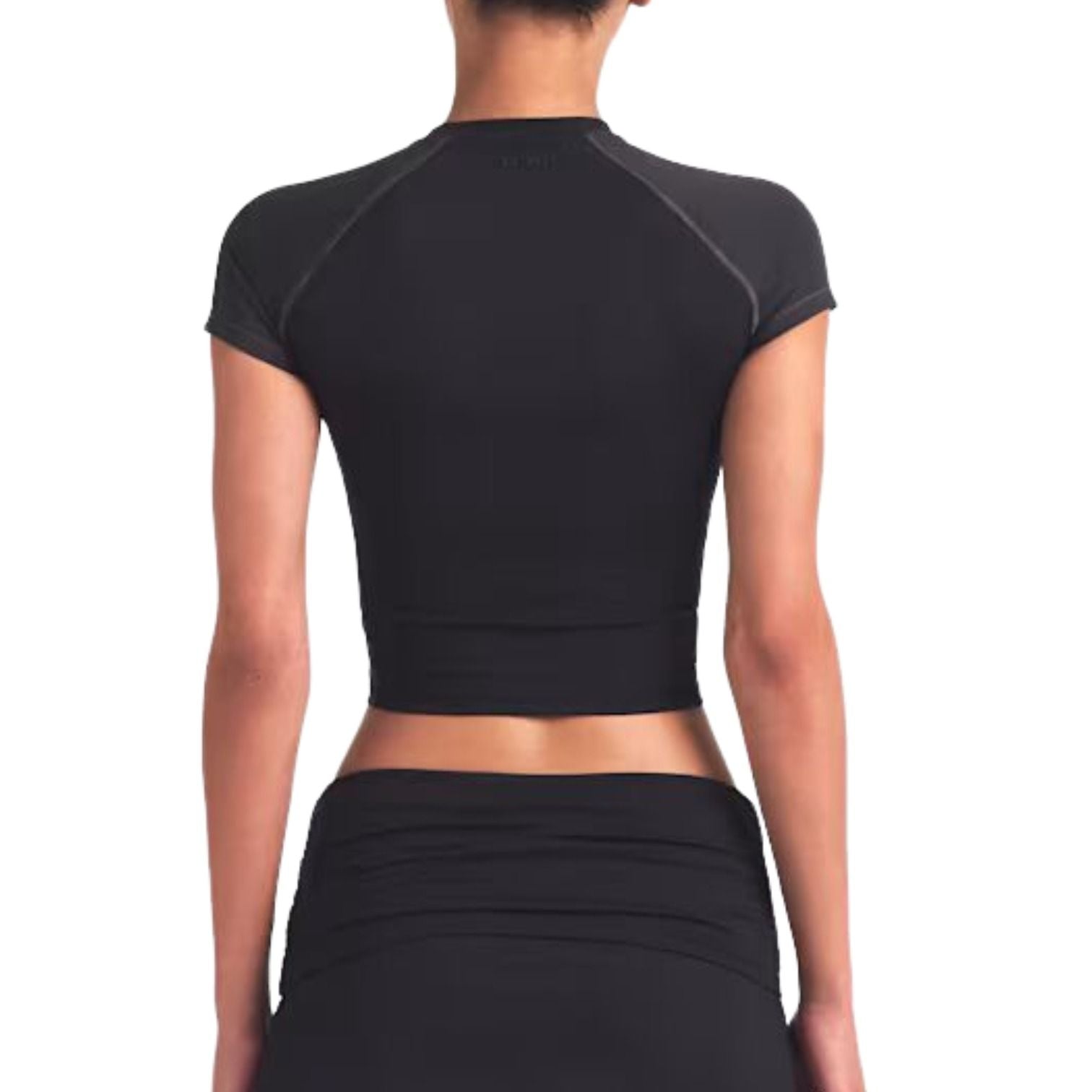 (WMNS) Nike x SKIMS Matte Shine Mix Short-Sleeve Crop Top 'Obsidan Igneous' TPTSH6034W-OIG